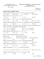 Đề kiểm tra học kì 1 môn Toán lớp 10 năm 2022-2023 có đáp án - Trường THPT Phan Ngọc Hiển (Mã đề 001)