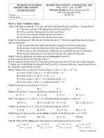 Đề kiểm tra học kì 1 môn Toán lớp 10 năm 2022-2023 - Sở GD&ĐT Quảng Bình (Mã đề 101)