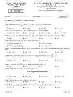 Đề kiểm tra học kì 1 môn Toán lớp 10 năm 2022-2023 - Trường THPT chuyên Lê Khiết (Mã đề 101)