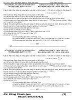 Câu 1: Các Điểm Của Vật Rắn Quay Quanh Một Trục Cố Định Trừ Trục Quay Có Đặc Điểm Là: