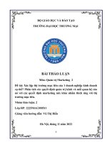 Tiểu luận môn Quản trị Marketing 2 Xác lập thị trường mục tiêu của 1 doanh nghiệp kinh doanh cụ thể