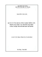 Quản lý ứng dụng công nghệ thông tin trong dạy học tại trường đại học công nghệ thành phố hồ chí minh