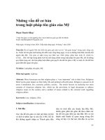 Những vấn đề cơ bản trong luật pháp tôn giáo của Mỹ