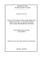 Quản lý ứng dụng công nghệ thông tin trong dạy học tại trường đại học công nghệ thành phố hồ chí minh 1