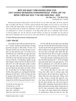 Mức độ nhạy cảm kháng sinh của các chủng Neisseria gonorrhoeae phân lập tại Bệnh viện Đại học Y Hà Nội năm 2020-2022