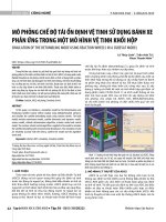 Mô phỏng chế độ tái ổn định vệ tinh sử dụng bánh xe phản ứng trong một mô hình vệ tinh khối hộp
