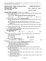 Sôû Giaùo Duïc – Ñaøo Taïo Ñoàng Thaùp            Kieåm Tra Hoïc Kì I  (Naêm Hoïc 2007 – 2008)