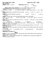 Ñeà  Kieåm Tra 1 Tieát                                         Naêm Hoïc: 2007 – 2008