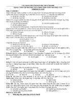 Các Dạng Bài Tập Hoá Học Mùa Thi 2009