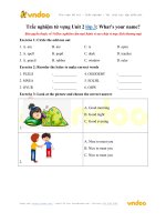 Trắc nghiệm từ vựng unit 2 lớp 3: what’s your name? vndoc com
