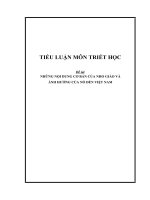 Tiểu luận cao học, những nội dụng cơ bản của nho giáo và ảnh hưởng của nó đến viêt nam
