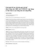 Ghi danh di sản văn hóa phi vật thể theo Công ước 2003 của UNESCO: Vận dụng ở Việt Nam và sự trông chờ của cộng đồng
