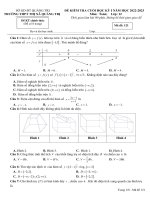 Đề kiểm tra học kì 1 môn Toán lớp 12 năm 2022-2023 có đáp án - Trường THPT thị xã Quảng Trị (Mã đề 121)
