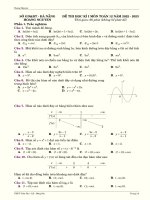 Đề kiểm tra học kì 1 môn Toán lớp 12 năm 2022-2023 có đáp án - Sở GD&ĐT Đà Nẵng