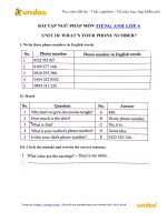 Bài tập ngữ pháp tiếng anh lớp 4 unit 18 whats your phone number?   vndoc com