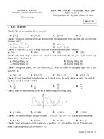 Đề kiểm tra học kì 1 môn Toán lớp 11 năm 2022-2023 có đáp án - Trường THPT Phan Ngọc Hiển, Cà Mau (Mã đề 231)