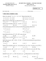 Đề kiểm tra học kì 1 môn Toán lớp 10 năm 2022-2023 có đáp án - Trường THPT Ngô Gia Tự, Phú Yên (Mã đề 123)