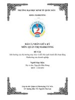 Bài tập môn quản trị MARKETING Ảnh hưởng của thị trường mục tiêu và đối thủ cạnh tranh đến hoạt động Marketing của doanh nghiệp