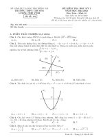 Đề kiểm tra học kì 1 môn Toán lớp 10 năm 2022-2023 có đáp án - Trường THPT chuyên Lương Thế Vinh, Đồng Nai (Mã đề 101)