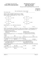 Đề kiểm tra học kì 1 môn Toán lớp 11 năm 2022-2023 có đáp án - Trường THPT Lương Ngọc Quyến, Thái Nguyên (Mã đề 111)