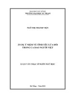 Ẩn dụ ý niệm về tình yêu lứa đôi trong ca dao người việt