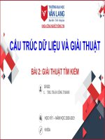 Bài giảng Cấu trúc dữ liệu và giải thuật: Chương 2 - Trường ĐH Văn Lang