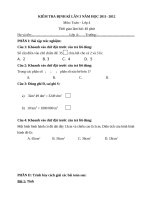 Kióm Tra ®Þnh K× Lçn 3 N¨m Häc 2011- 2012