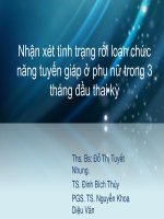 Bài giảng Nhận xét tình trạng rối loạn chức năng tuyến giáp ở phụ nữ trong 3 tháng đầu thai kỳ