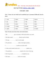 Phiếu bài tập ở nhà tiếng anh lớp 6 trong thời gian nghỉ dịch   ngày 2003   vndoc com