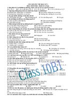 Đề Cương Ôn Thi Học Kì 1, Môn Sinh Học 10