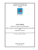 Giáo trình Sửa chữa, bảo dưỡng bơm 2 (Nghề: Lắp đặt-vận hành-bảo dưỡng bơm, quạt, máy nén khí - Trình độ: Cao đẳng) - Trường Cao Đẳng Dầu Khí (năm 2020)
