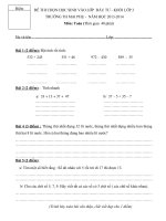 Đề Thi Chọn Vào Lớp 3; Năm Học 2007-2008