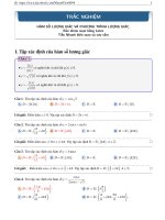 Trắc nghiệm chuyên đề hàm số lượng giác và phương trình lượng giác