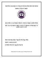 SỰ KHÁC BIỆT TÂM LÝ TRONG TÌNH DỤC Ở GIỚI NAM VÀ NỮ