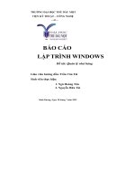 Báo cáo lập trình windows đề tài quản lý nhà hàng