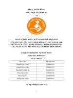 Bài tập lớn môn ngân hàng thương mại thực hiện báo cáo phân tích ảnh hưởng của công nghệ tới hoạt động kinh doanh của ngân hàng thương mại cổ phần tiên phong