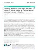 Screening of primary open-angle glaucoma diagnostic markers based on immune-related genes and immune infiltration