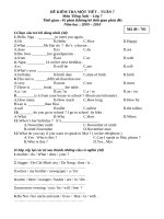 Sở Gd & Đt Kon Tum                         Đề Kiểm Tra Một Tiết – Tuần 7