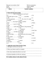 Phuong Lam Secondary School                            The First Examination