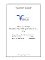 Tiểu luận môn học xây dựng phần mềm quản lý bán trà sữa