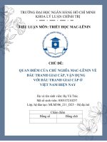 QUAN ĐIỂM CỦA CHỦ NGHĨA MAC-LÊNIN VỀ ĐẤU TRANH GIAI CẤP, VẬN DỤNG VỚI ĐẤU TRANH GIAI CẤP Ở VIỆT NAM HIỆN NAY