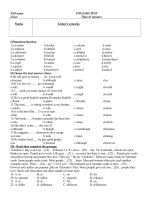 Full Name:                                                                       English Test