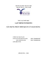 Tiểu luận môn học lập trình windows xây dựng phần mềm quản lý giao hàng