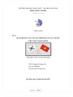 Tiểu luận đề tài so sánh quy tắc ứng xử trên bàn ăn của người việt nam và hàn quốc