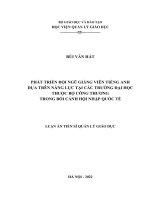 Phát triển đội ngũ giảng viên tiếng anh dựa trên năng lực tại các trường đại học thuộc bộ công thương trong bối cảnh hội nhập quốc tế