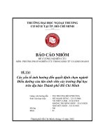 Đề tài các yếu tố ảnh hưởng đến quyết định chọn ngành điều dưỡng của tân sinh viên các trường đại học trên địa bàn thành phố hồ chí minh