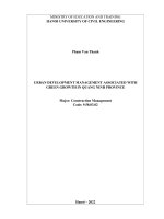 Luận án quản lý phát triển đô thị gắn với tăng trưởng xanh tại tỉnh quảng ninh