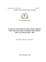 Đánh giá tình hình sử dụng thuốc trong điều trị ngoại trú tại bệnh viện thống nhất giai đoạn 2014 – 2020