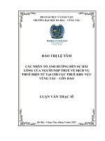 Các nhân tố ảnh hưởng đến sự hài lòng của người nộp thuế về dịch vụ thuế điện tử tại chi cục thuế khu vực vũng tàu   côn đảo