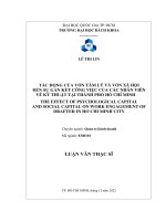 Tác động của vốn tâm lý và vốn xã hội đến sự gắn kết công việc của các nhân viên vẽ kỹ thuật tại thành phố hồ chí minh